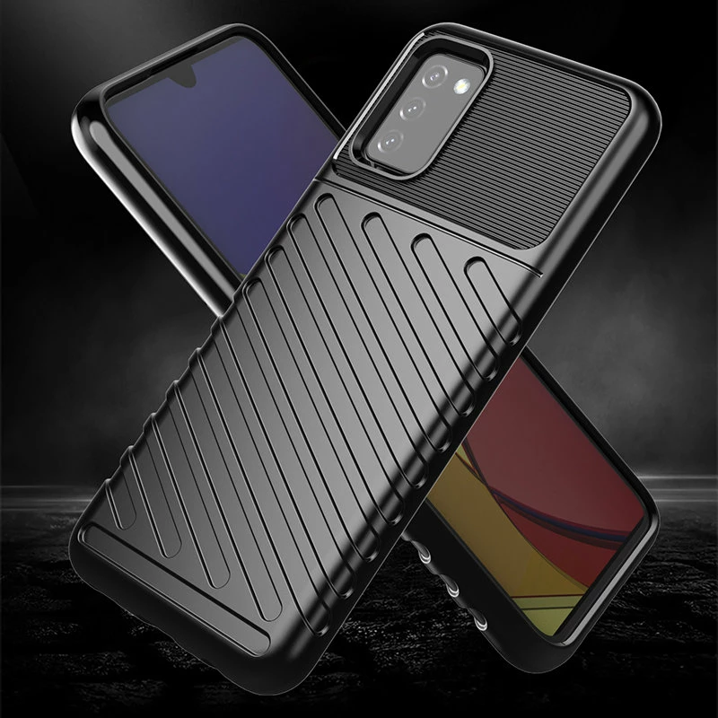 Mbështjellës Hurtel Thunder Case për Samsung Galaxy A03s, TPU, i zi
