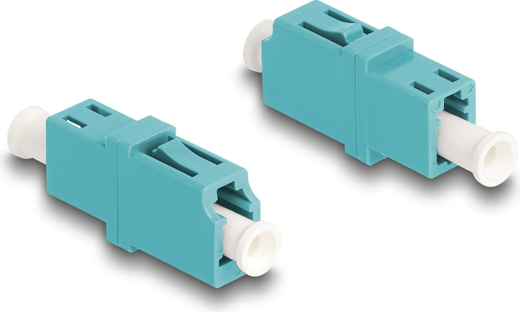 Kuplues fibër optike DeLOCK LC Simplex femër në LC Simplex femër, OM3 multimode, aqua