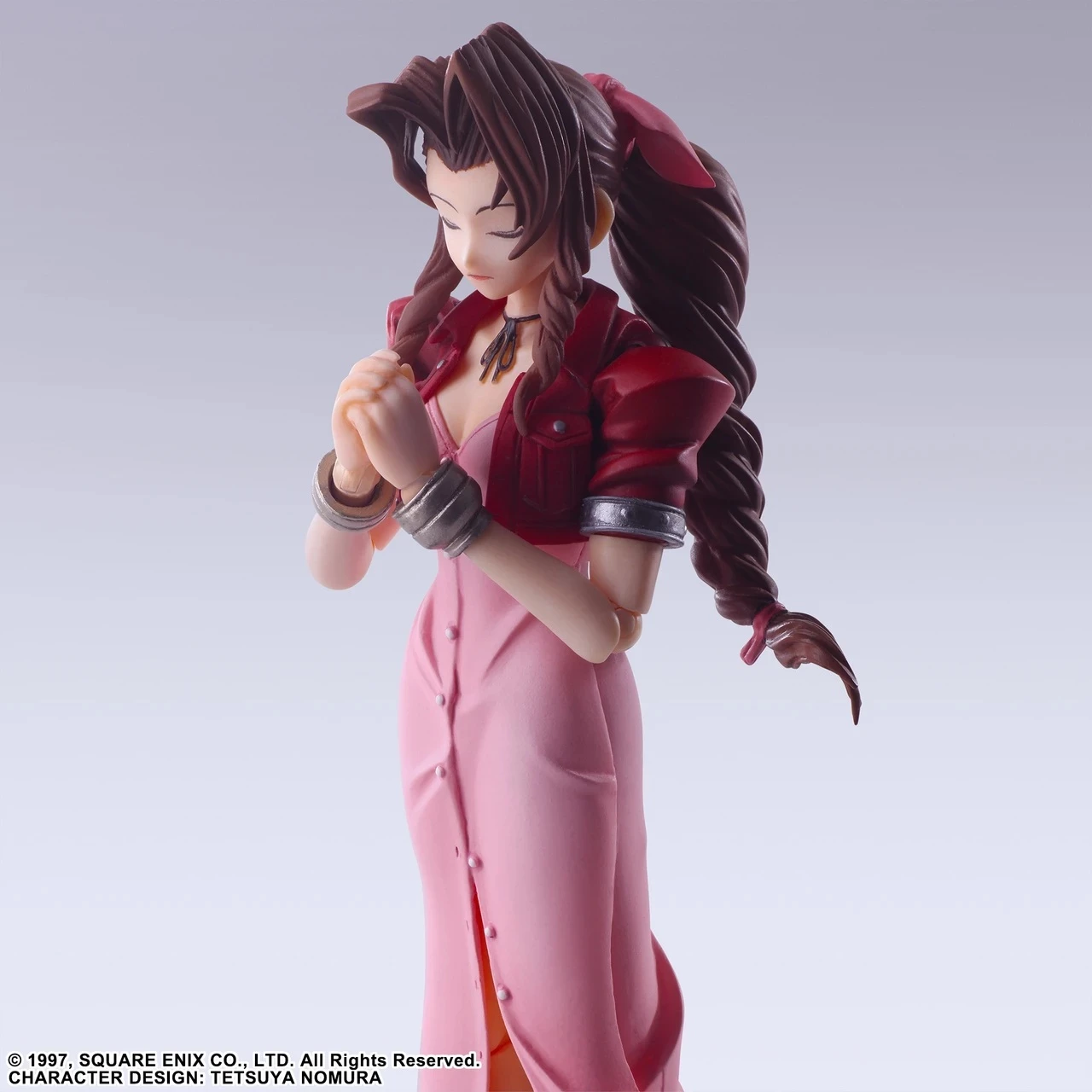 Figurinë aksioni Square Enix Bring Arts Aerith Gainsborough Digital Plus Edition 14 cm ABS/PVC, me stand dhe pjesë ndërruese, rozë/kuqe