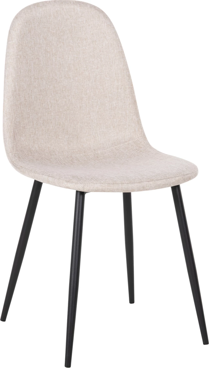 Karrige për ngrënie LEONARDO FH00100.27, pëlhurë bezhë dhe këmbë metali të zeza, 42x49.5x89H cm, set prej 4 copash