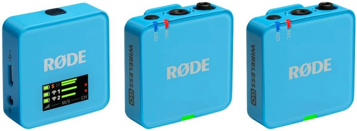 Mikrofon pa tela, RØDE Wireless GO III WIGOGEN3BLU, rreze 260 m, blu