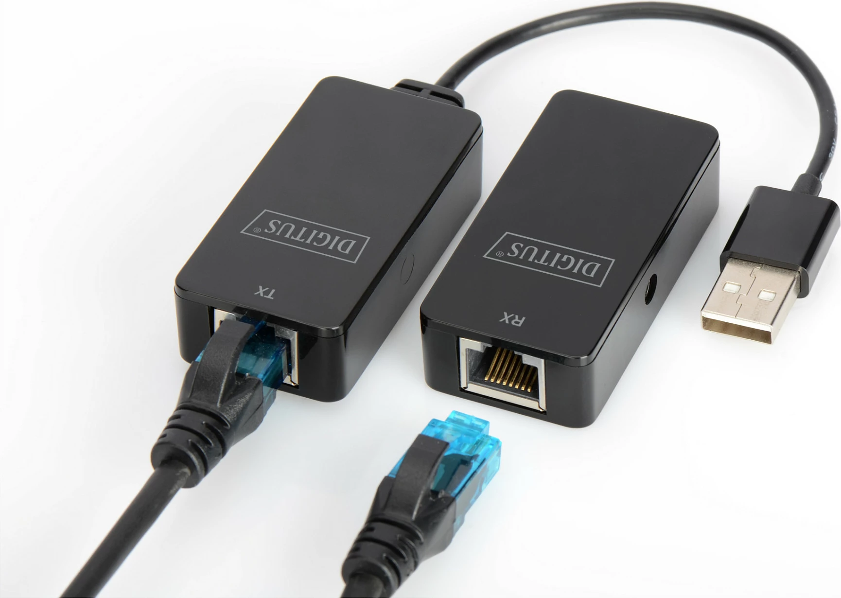 Transmetues dhe pranues rrjeti Digitus, USB 2.0, i zi
