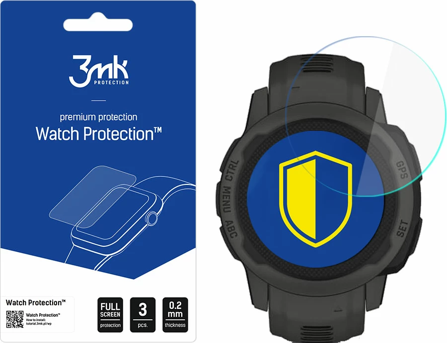Xham mbrojtës për orë Garmin, 3mk FlexibleGlass, Instinct 2S, set 3 copë
