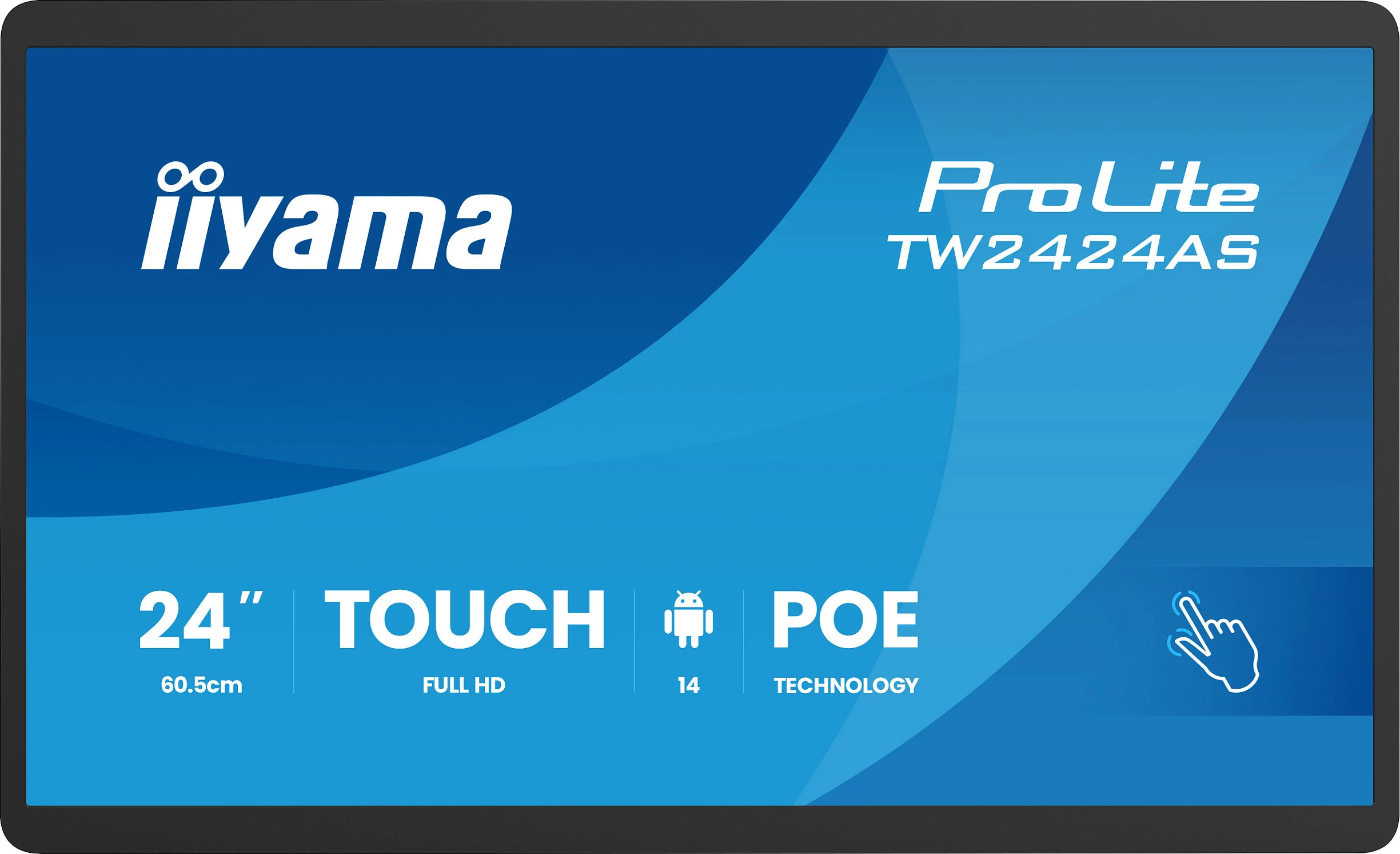 Monitor Touch iiyama ProLite TW2424AS-B3P, 23.8", Full HD, Android, USB-C, PoE, i zi