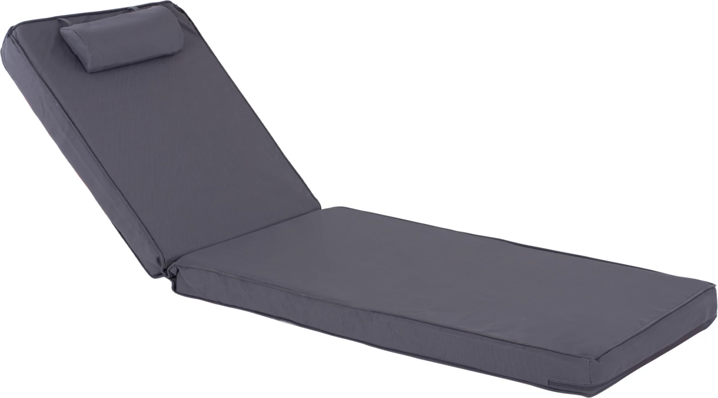 Jastëk për shezlong SIFNOS, tekstilene, gri, FH11236.30T, 196(117+1+78)x58x9cm