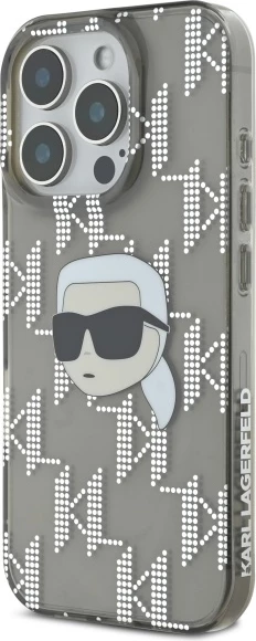 Mbështjellës Karl Lagerfeld IML Karl Head Electroplated për iPhone 16 Pro, Zi