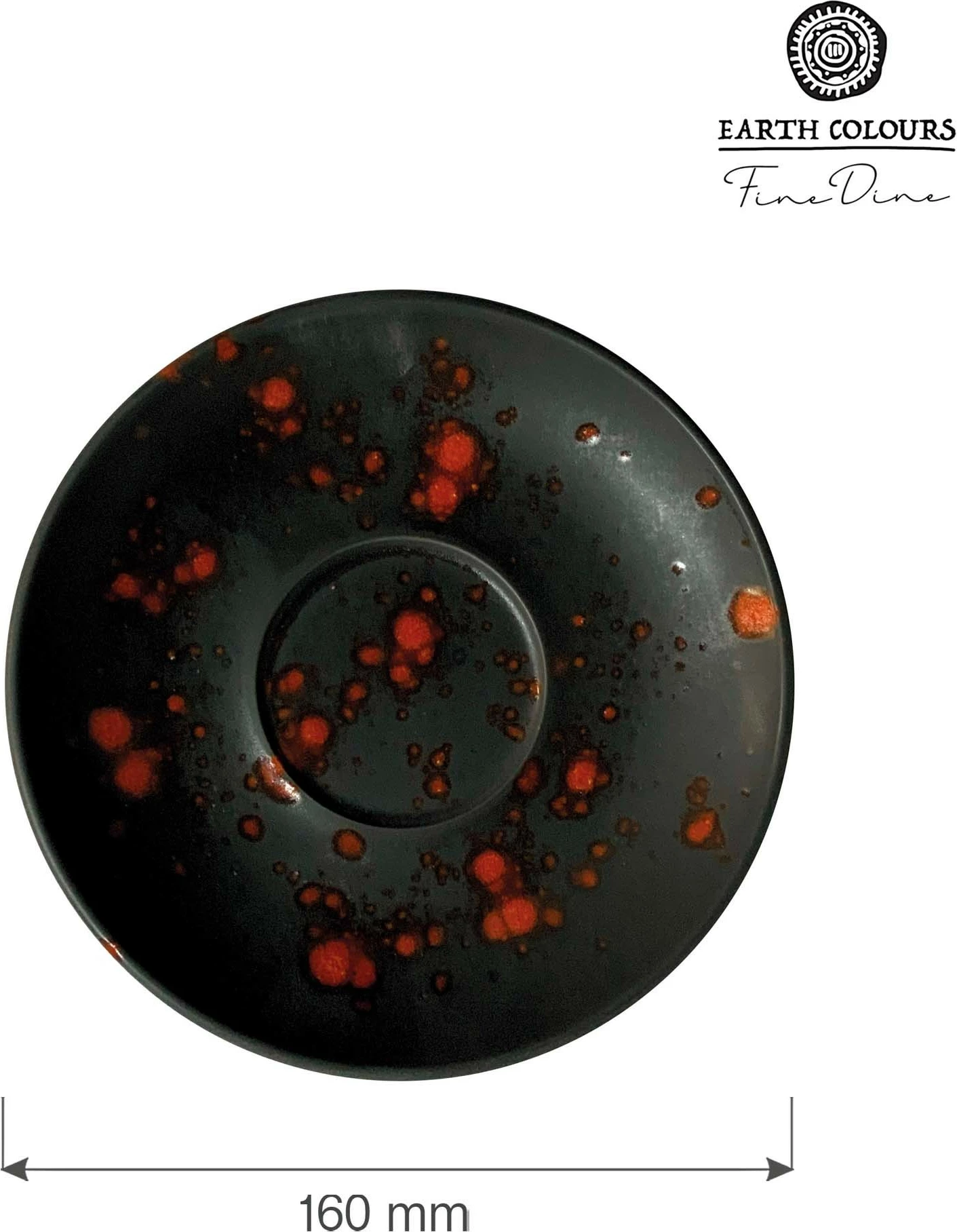 Pjatëz cappuccino Fine Dine Bloom 160 mm, e zezë, set 6 copë