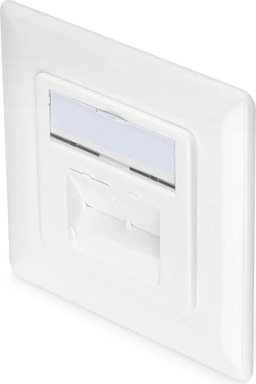 Prizë rrjeti Digitus Cat6a 2xRJ45, e bardhë, Unterputz