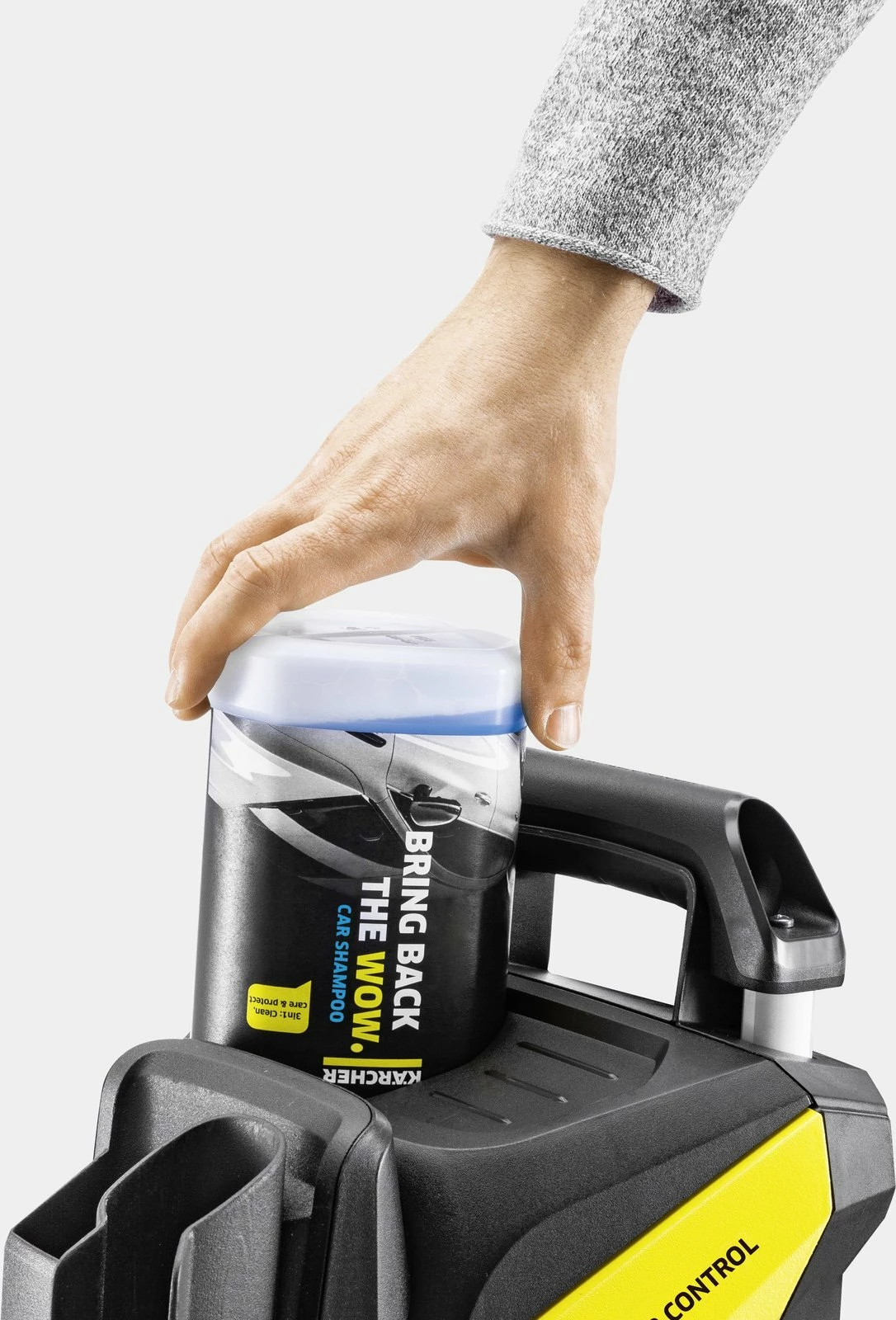 Aparat larës me presion Karcher K 5 Premium Smart Control Flex Home 1.324-735.0 145 bar 2.1 kW zorrë 10 m set Home T 5 + 1 L detergjent, verdhë/zi