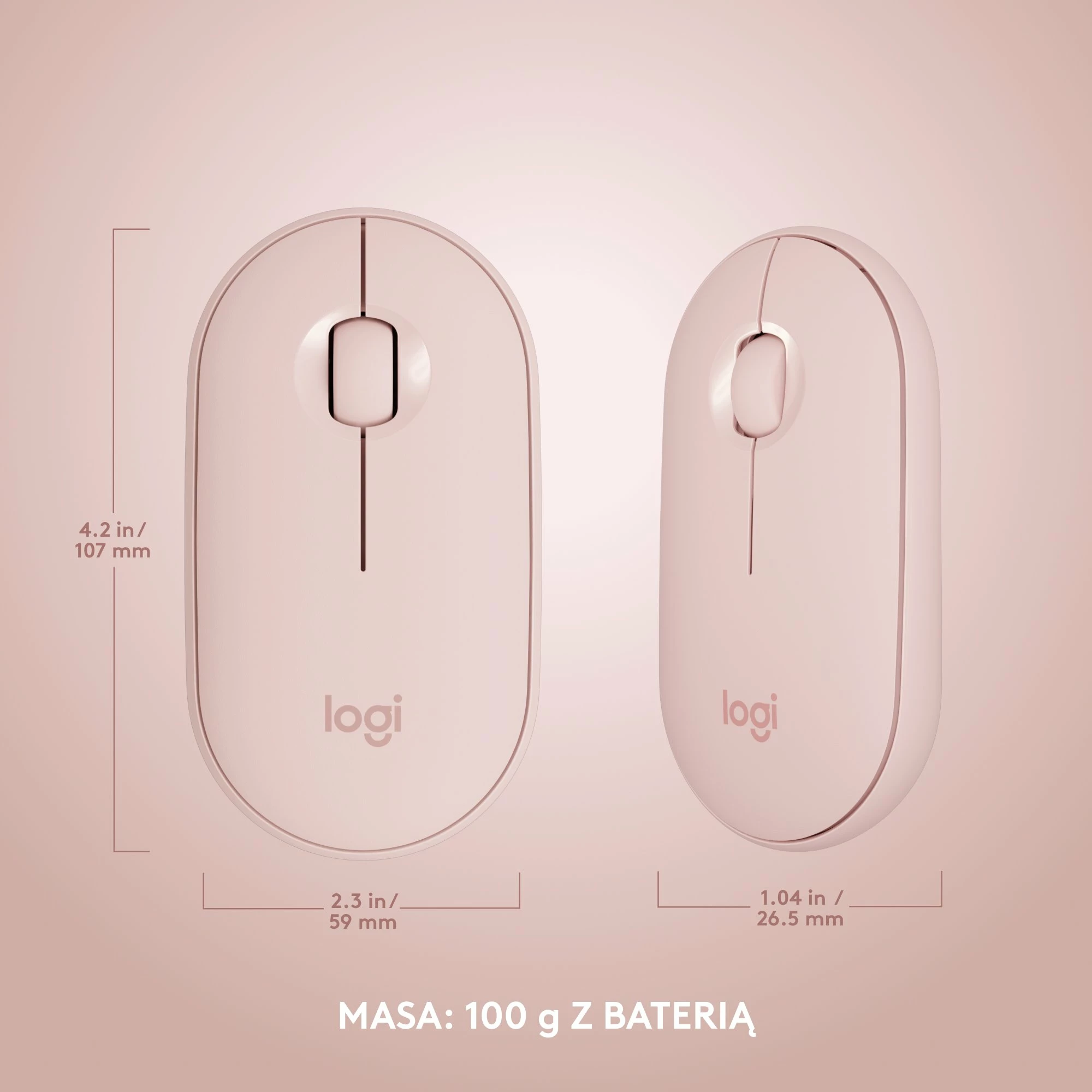 Tastierë + Maus Logitech MK470 Slim Wireless Combo 920-011322, US layout, 2.4GHz me USB receiver, me numpad, roze, set