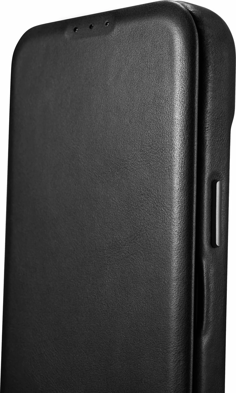 Mbështjellës iCarer Oil Wax Premium Leather Folio për iPhone 14 Plus, MagSafe, i zi