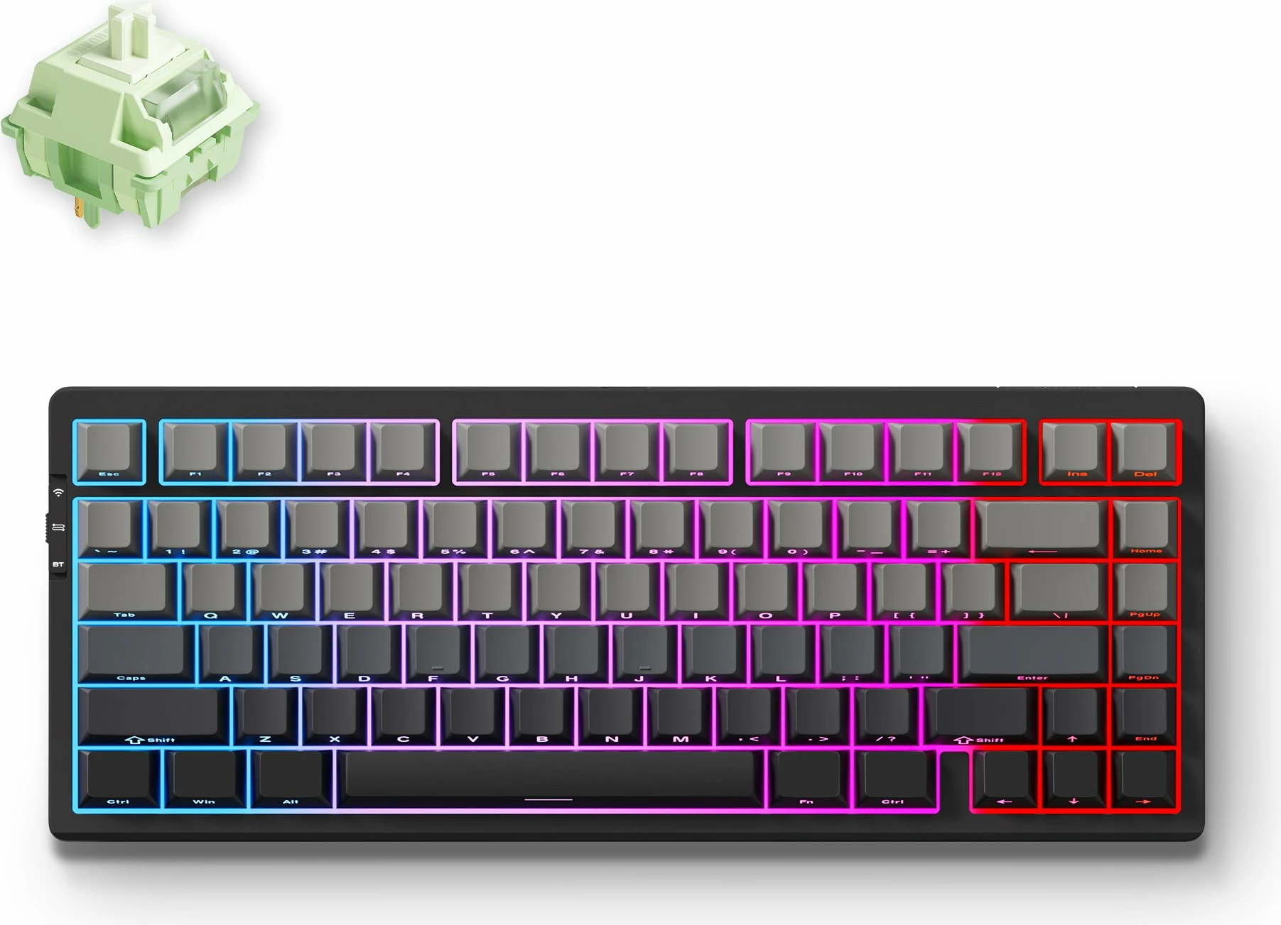 Tastierë mekanike MCHOSE G75 Pro 75% (MC-G75-13), Matcha Latte V2, RGB, tri-mode, 8000 mAh, US layout, e zezë