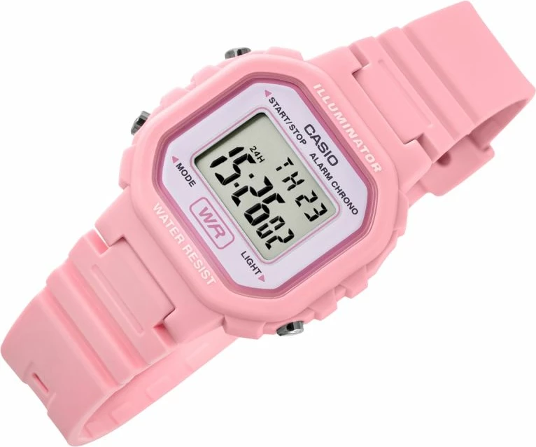 Orë dore digjitale femra CASIO LA-20WH-4A1EF, rozë, me kuti