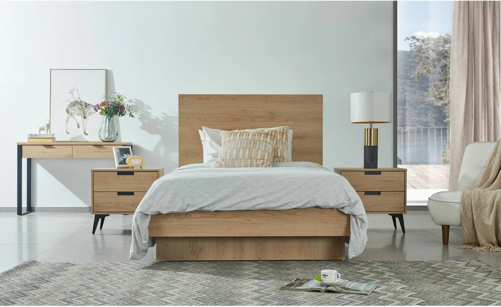 Krevat NEON për dyshek 120x200cm, ngjyrë natyrale, 127x234x121