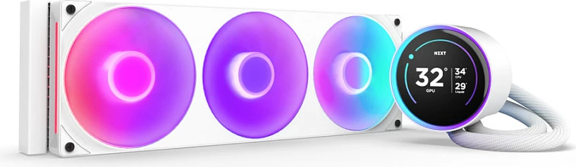 Ftohës i lëngshëm AIO NZXT Kraken Elite V2 360 RGB, RL-KR36E-W2, me display LCD, i bardhë