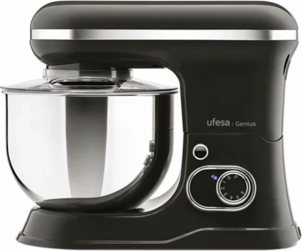 Robot kuzhine UFESA Genius 70305937 1200W, enë inox 5L, 6 shpejtësi + Pulse, 3 shtojca, i zi/argjendtë