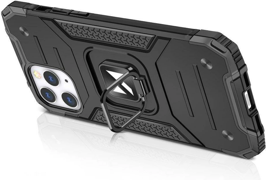 Mbështjellës Wozinsky Ring Armor për iPhone 14 Pro Max, me unazë dhe mbajtëse magnetike, Blu