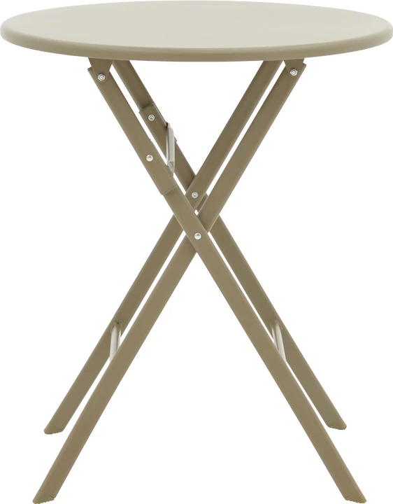 Set tavoline me karrige për terasë, metal, ngjyrë shampanje, Albero-Tade, 3 copë, D60x70cm