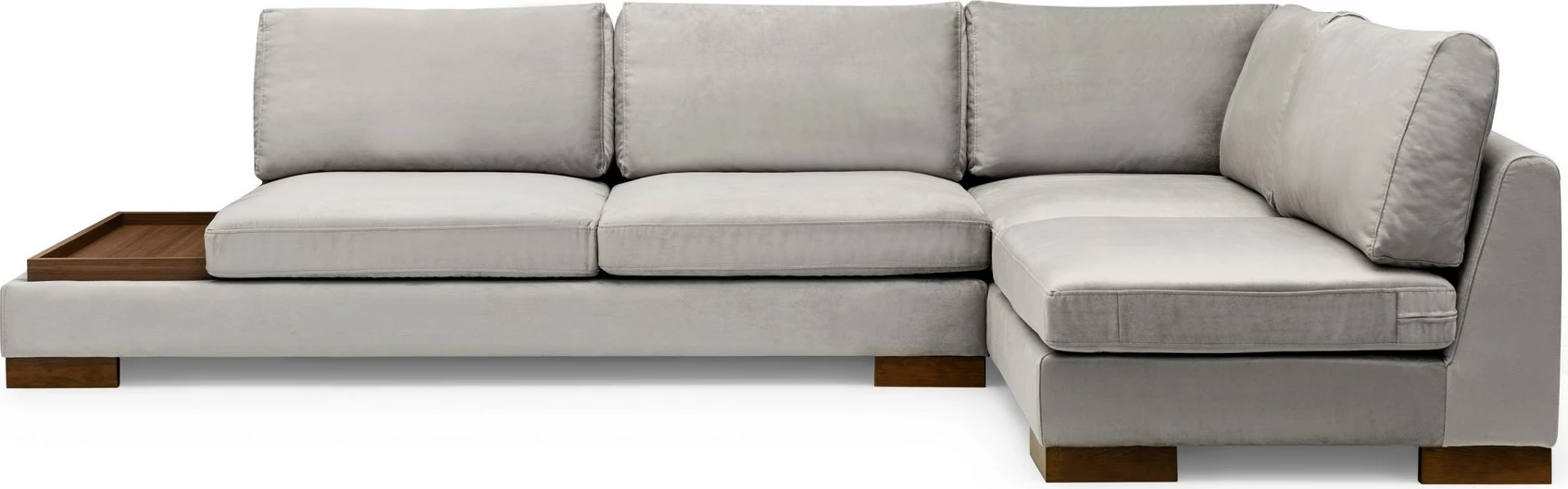 Këndare Atelier del Sofa Tulip, këndore e djathtë pa pouf, ngjyrë gri e çelët