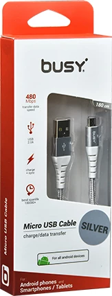 Kabllo per android 1.8m  Silver