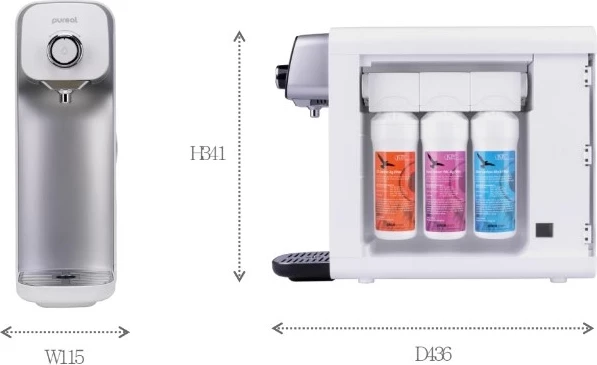 Filtrues i ujit të pijshëm mbi lavaman Pureal, i zi