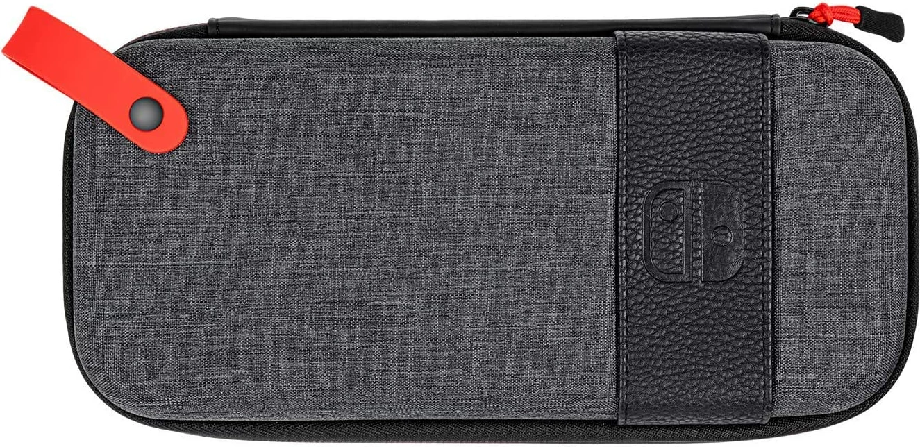 Çantë mbrojtëse për Nintendo Switch PDP Deluxe Bag, me guaskë të fortë, 14 slote për lojëra, gri/zezë
