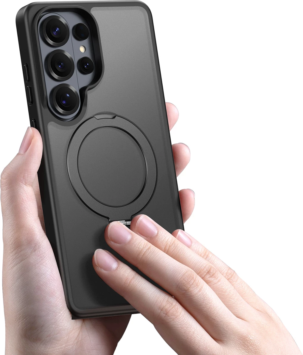 Mbështjellës Dux Ducis Yind për Samsung Galaxy S26 Ultra, MagSafe kompatibil, me stand, i zi