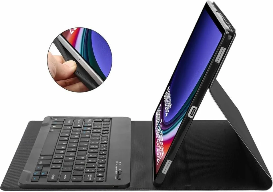Mbështjellës me tastierë Tech-Protect SC Pen për Samsung Galaxy Tab A9+ 11" X210/X215/X216, e zezë