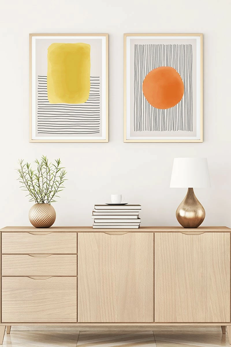 Pikturë dekorative me kornizë MDF (2 copë), Wallity, Huhu135, 30x40cm