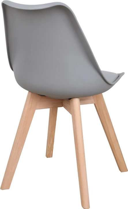 Set tavoline me karrige Elijah-Gaston, 3 copë, ngjyrë gri-e bardhë, këmbë natyrale, Φ60x74cm