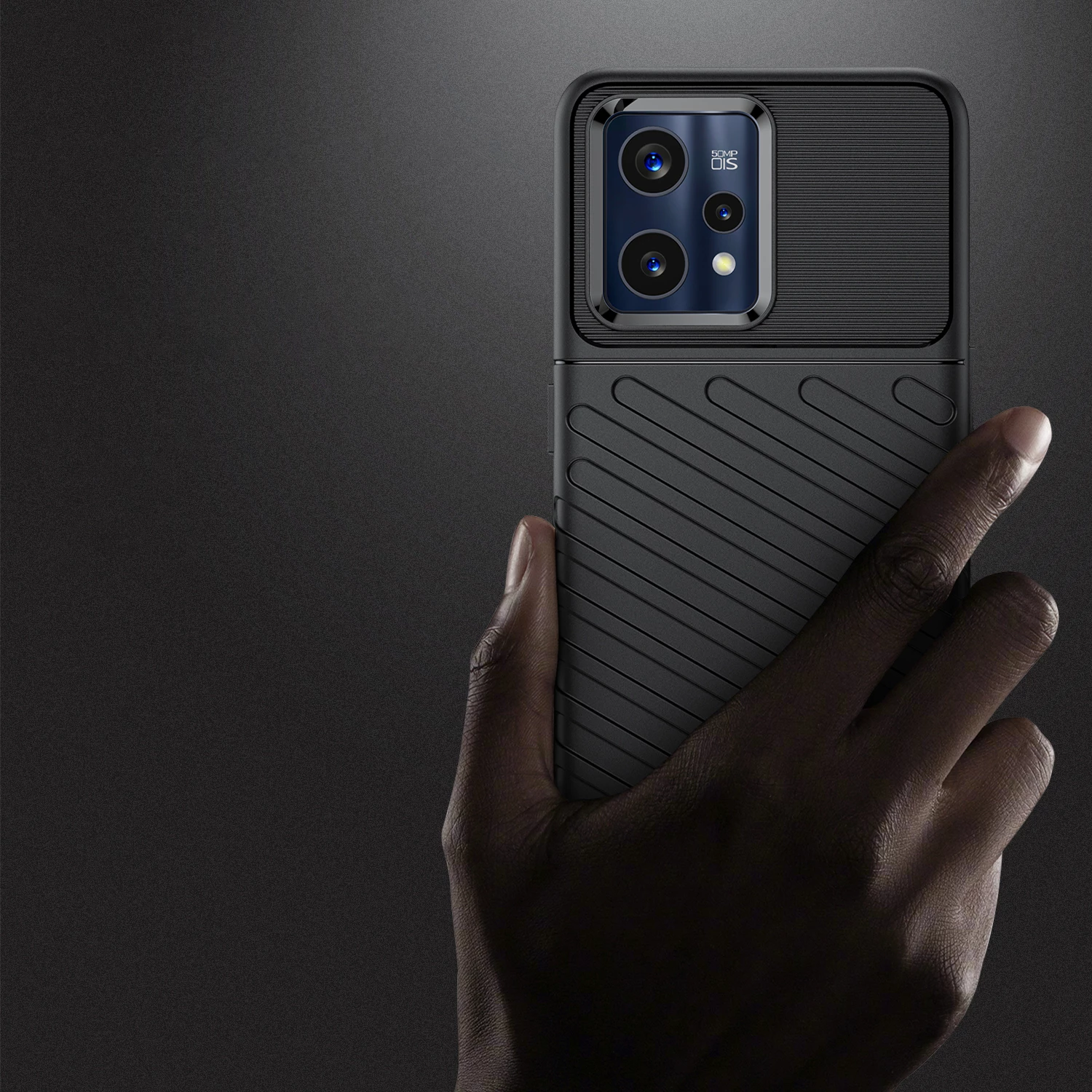 Mbështjellës Hurtel Thunder Case për Realme 9 Pro+, i zi