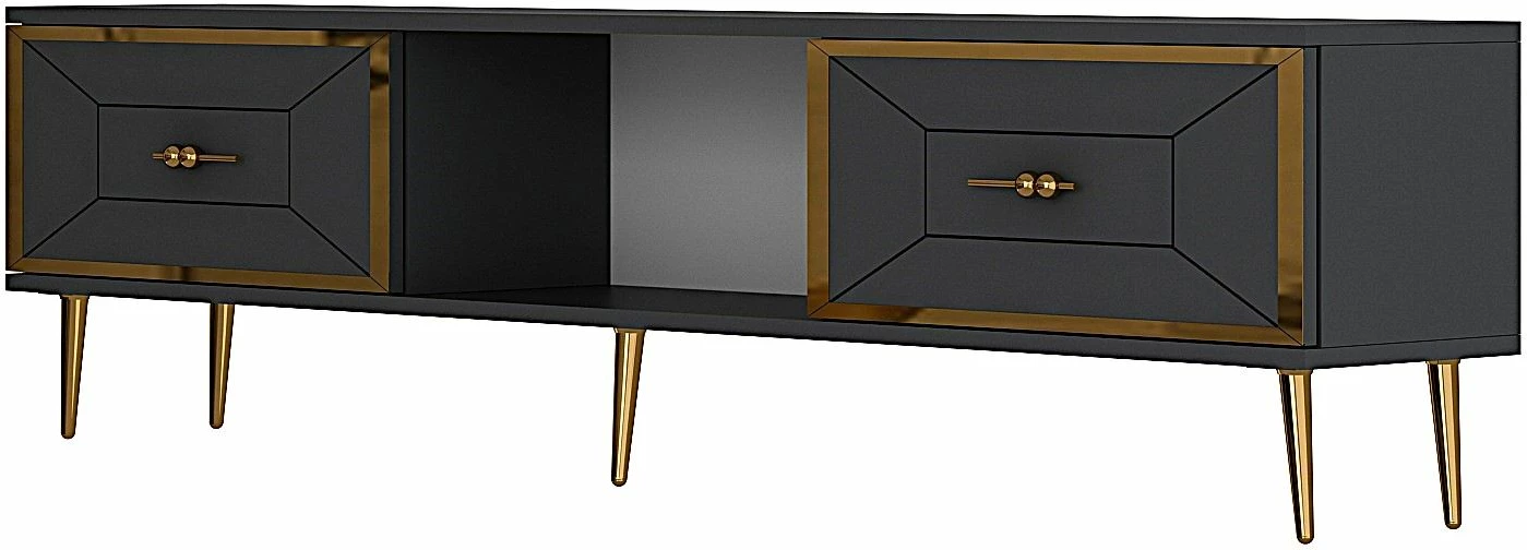 Komodë TV Skye Decor, ngjyrë antracit, ar, 150x40.6x29.6cm