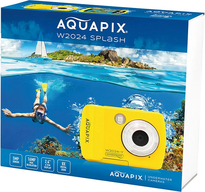 Kamerë digjitale nënujore Easypix Aquapix W2024, 16MP, HD 720p, 8x zoom, e verdhë