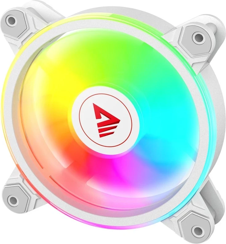 Ventilatorë ARGB SAVIO FAN-01, 4 copë me kontrollues dhe telekomandë, Bardhë