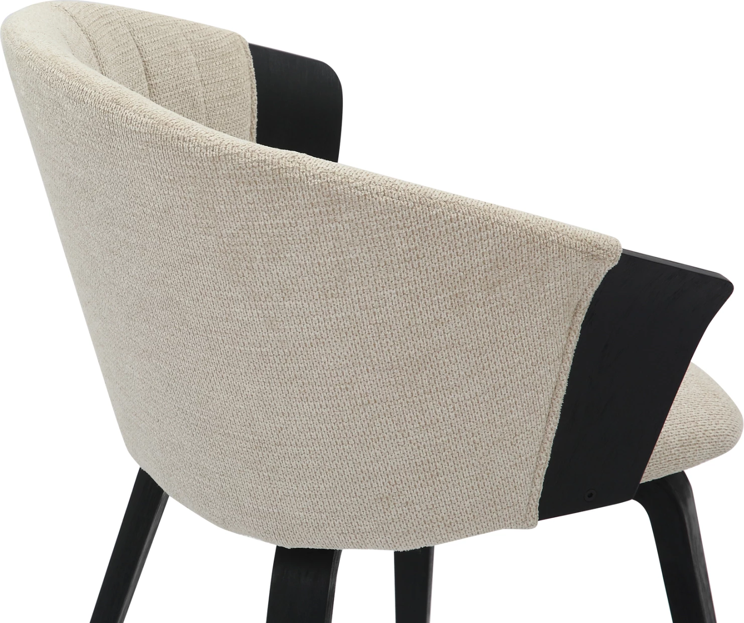 Karrige për ngrënie JESPER FH9977.02, kornizë prej druri, pëlhurë e zezë-ekru, 61x54x74H cm