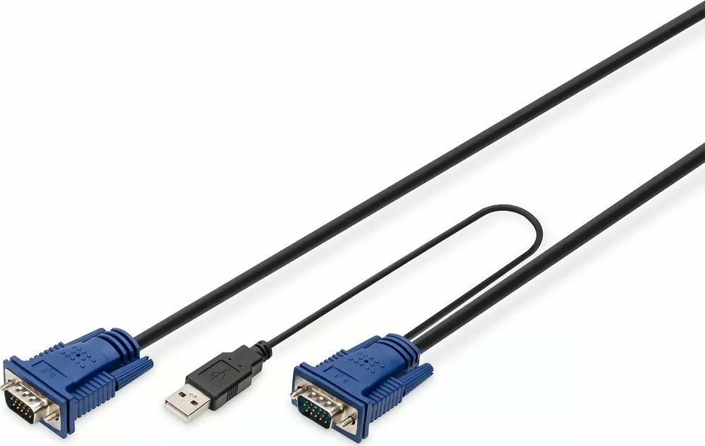 Kabëll KVM Digitus DS-19231 1.8 m VGA/USB/PS/2 i zi