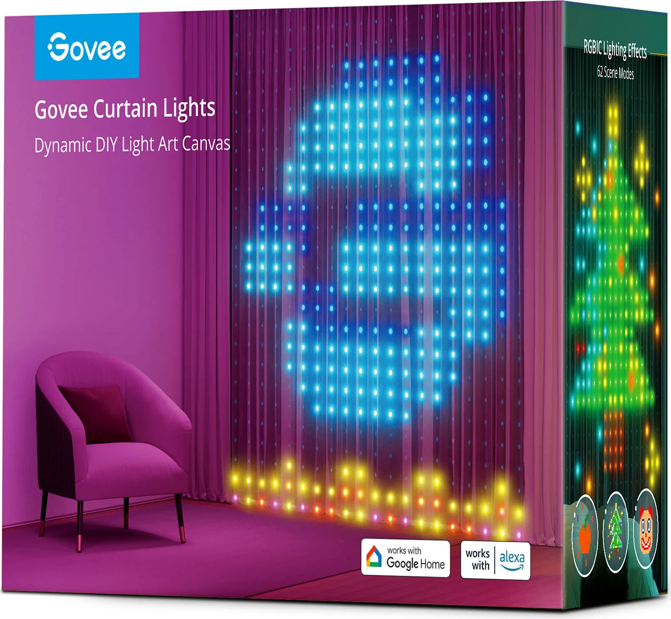 Drita perde LED Govee Curtain Lights 2m x 1.5m, RGB, kontroll me aplikacion
