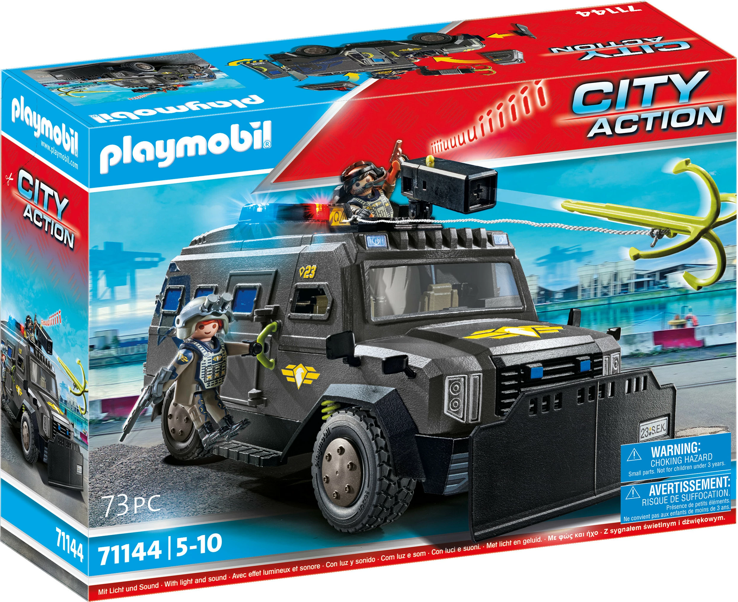 Set lodër Playmobil City Action SWAT 71144, automjet terreni, 37 pjesë, shumëngjyrësh