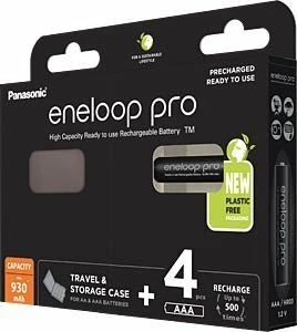 Bateri rimbushëse Panasonic Eneloop Pro AAA/R03 930mAh 1.2V, 4 copë (me kuti)