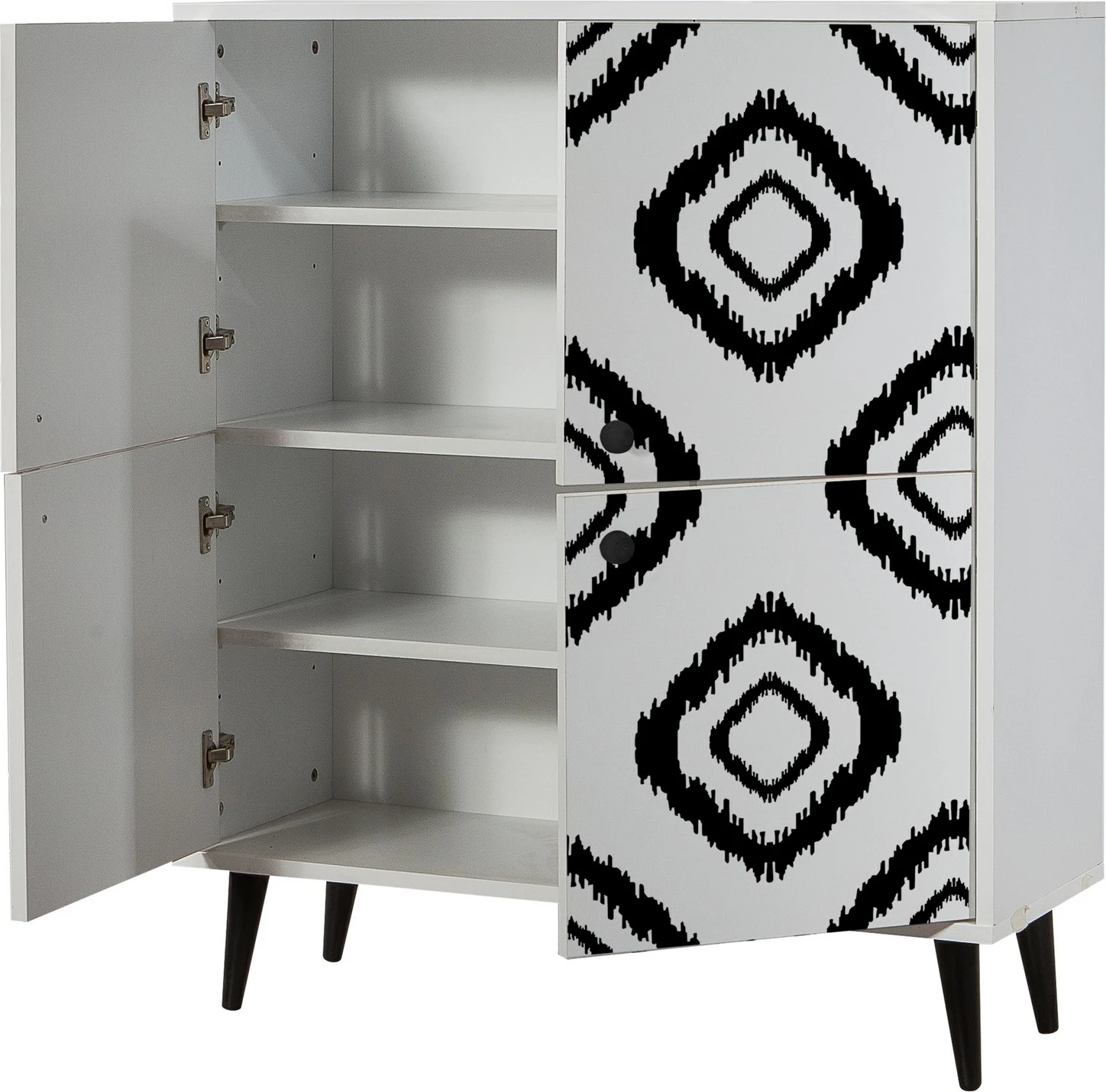 Dollap multifunksional Hanah Home, Multilüx Fas, bardhë e zi