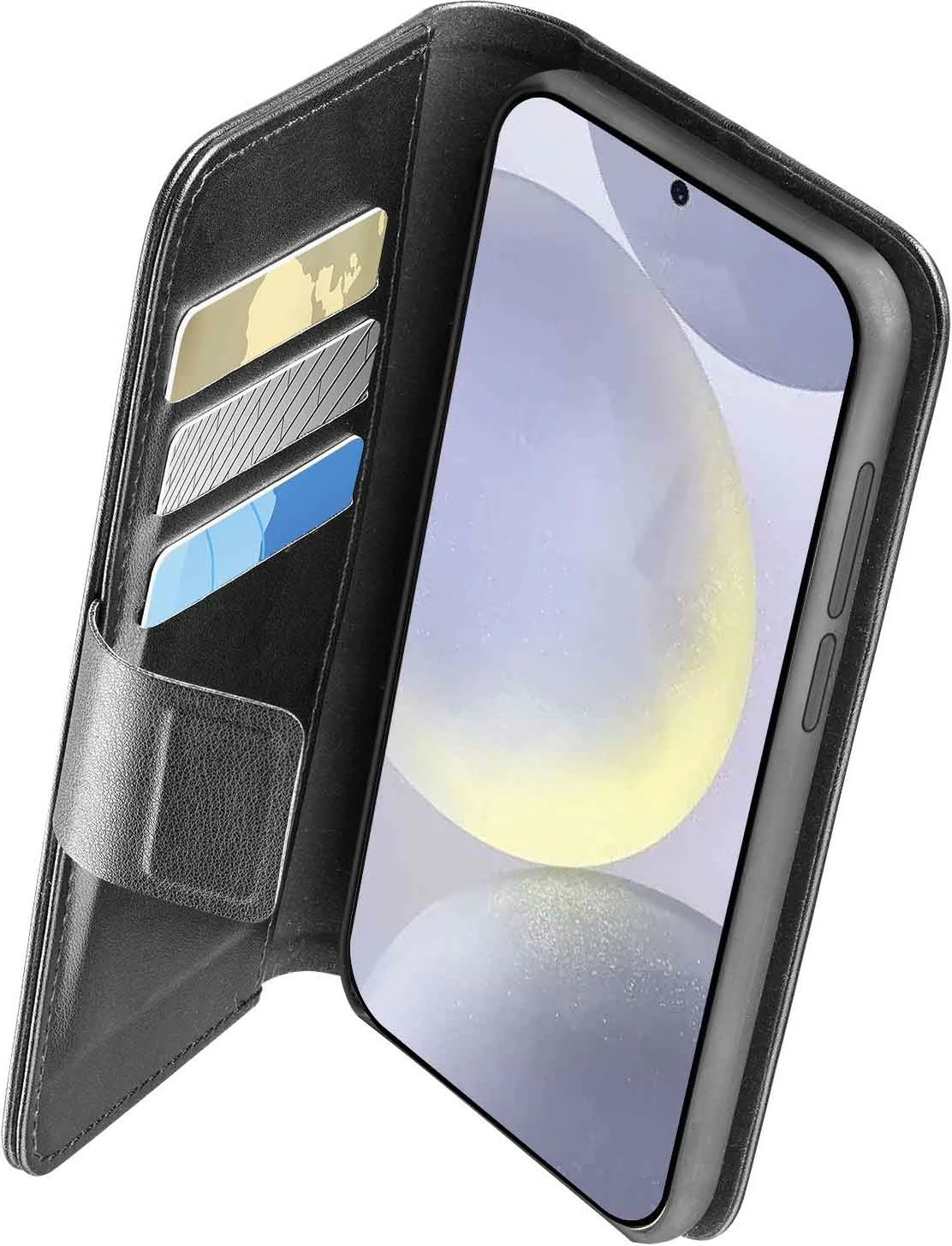 Mbështjellës Cellularline për Samsung Galaxy S25+, folio, 3 xepa, e zezë
