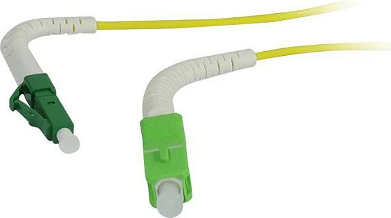 Kabllo patch fibër optike Synergy21, 1m, LC/APC në SC/APC, OS2 9/125, G657.A2, 2mm, e verdhë