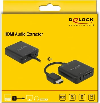 Adapter DeLOCK HDMI Audio Extractor 4K 60Hz, S/PDIF + Stereo, Micro-USB, i zi