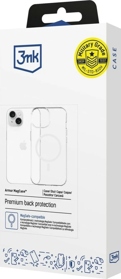 Mbështjellës 3MK Armor MagCase për iPhone 13/14, MagSafe, Transparent