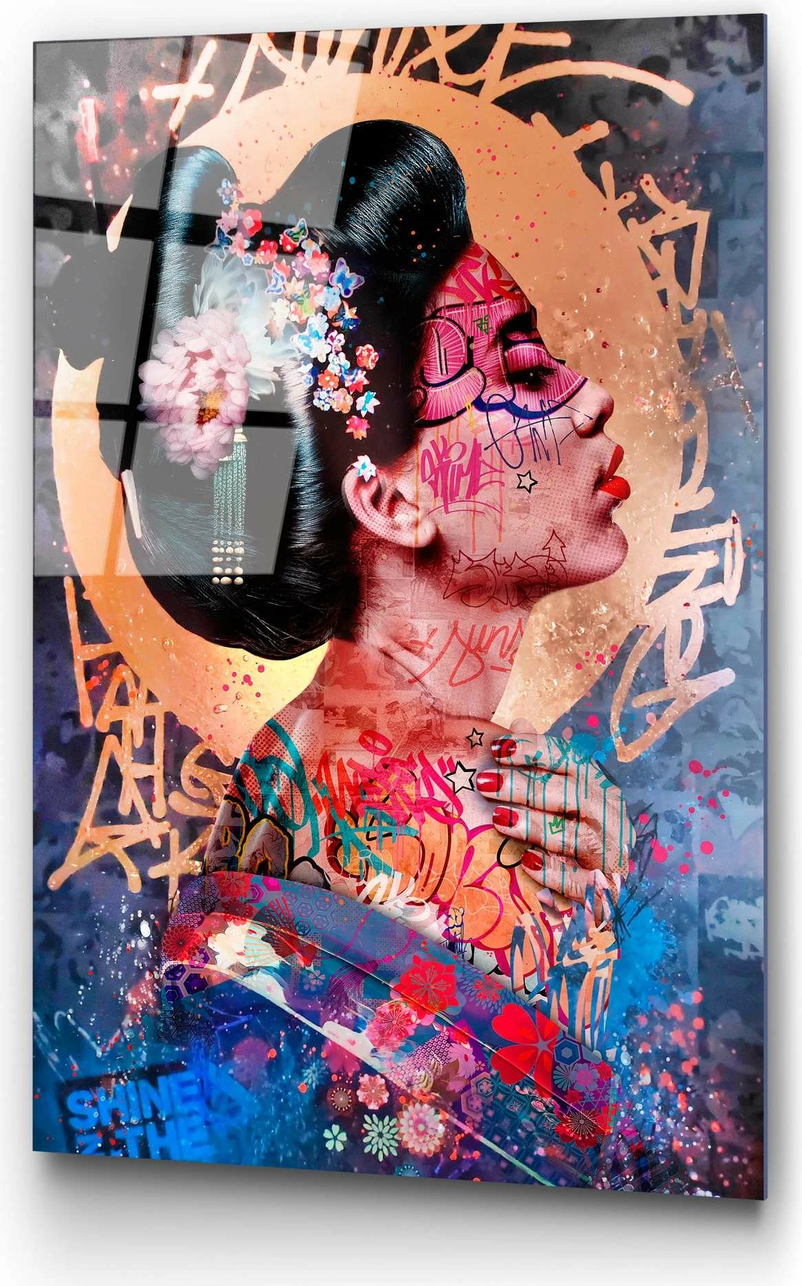 Pikturë dekorative prej xhami të temperuar, shumëngjyrëshe, UV-727, 70x100cm