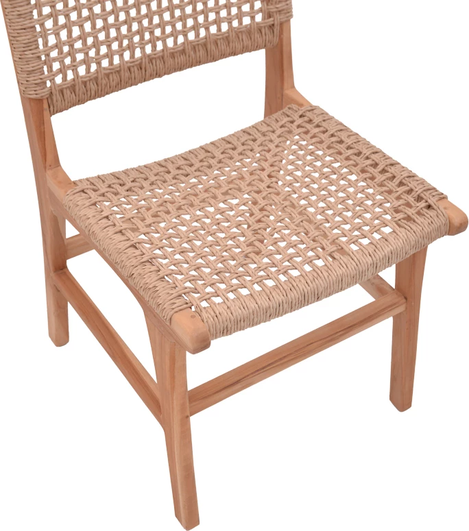 Karrige Sponze, skelet dru teak dhe litar sintetik, ngjyrë natyrale, 50x58x85cm