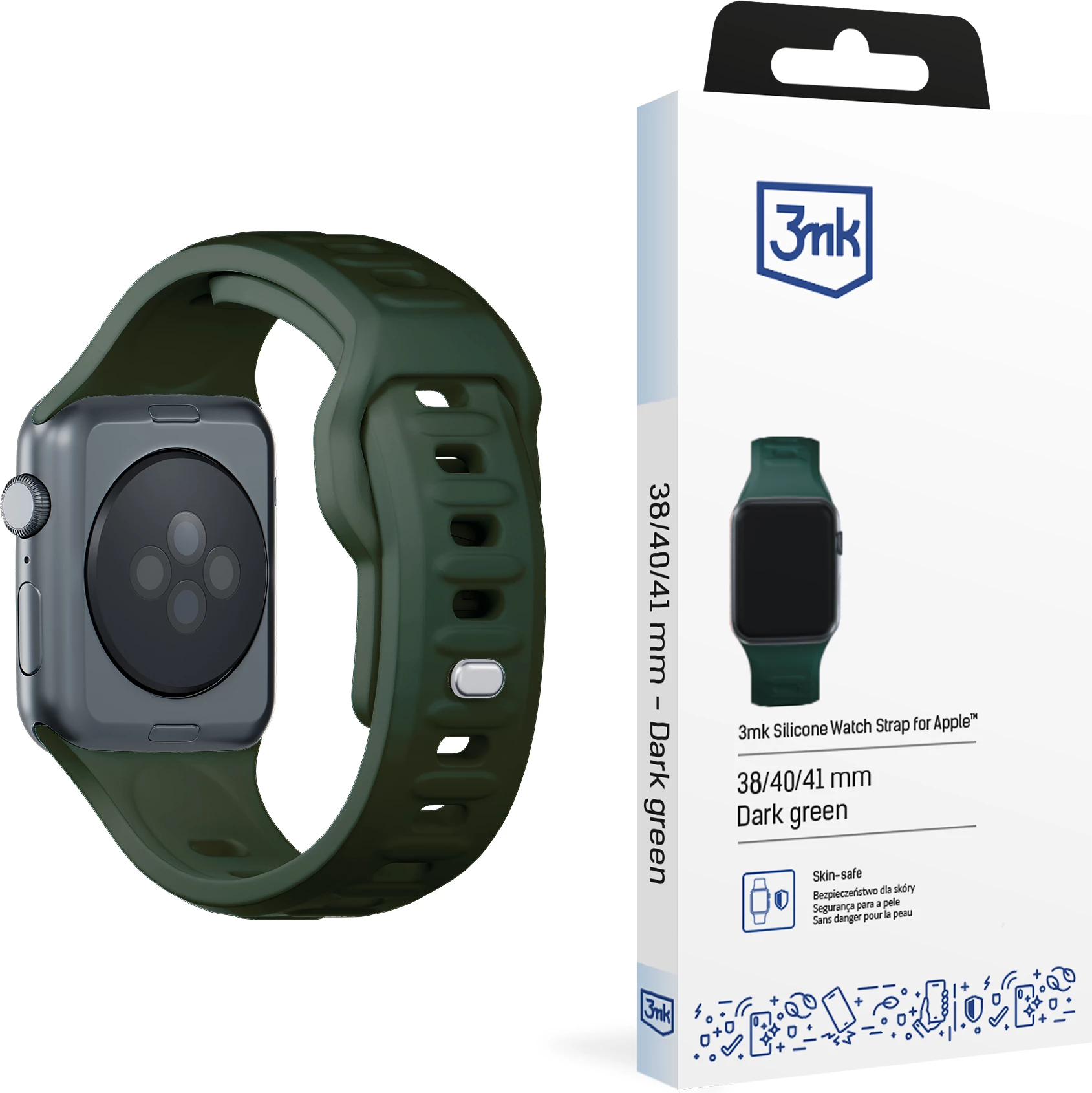 Rrip silikoni për Apple Watch 3mk, 38/40/41mm, i gjelbër