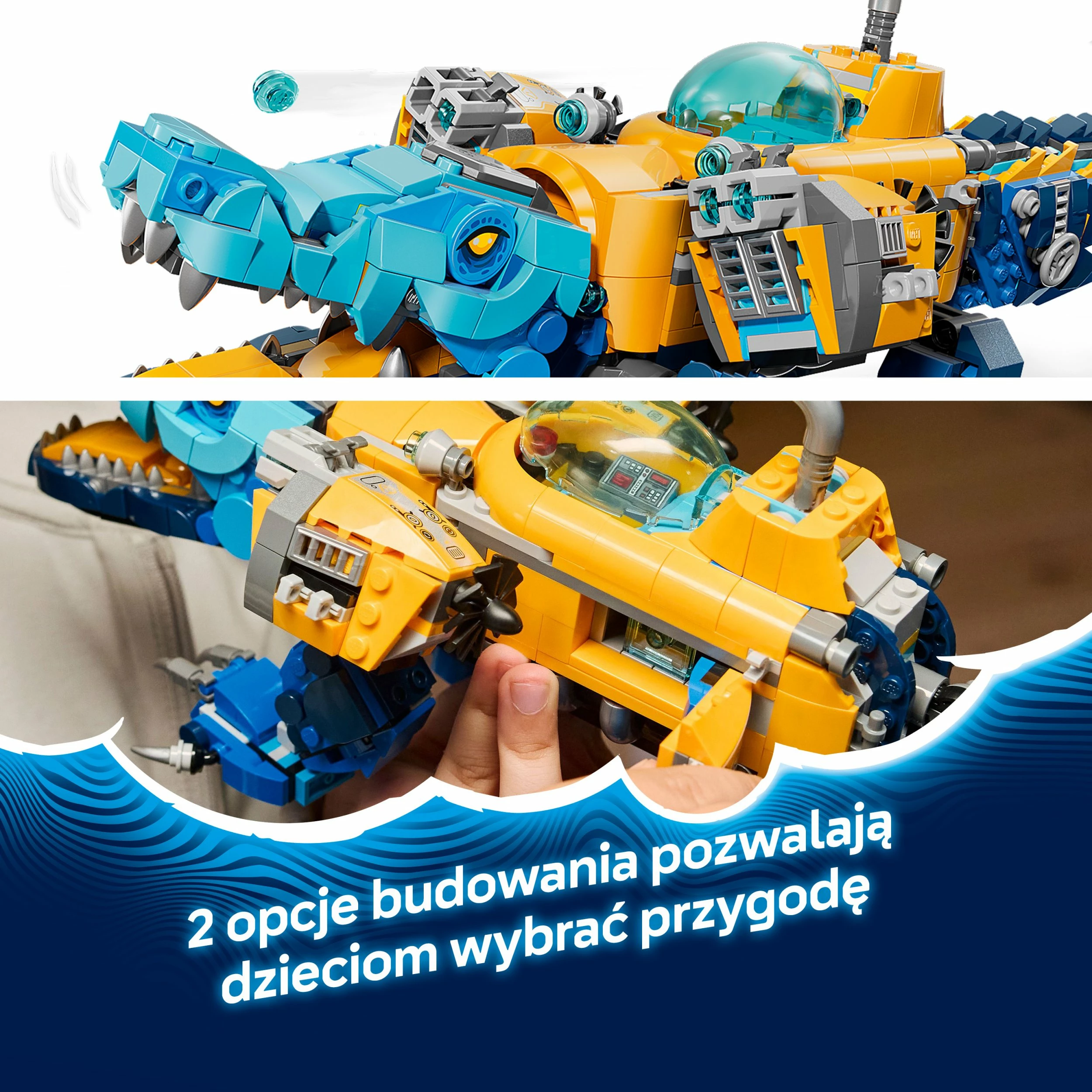 Set ndërtimi LEGO DREAMZzz Crocodile Submarine 71512, 1107 copë, 2-në-1