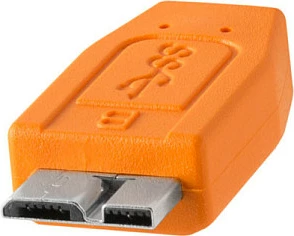 Kabllo Tether Tools USB-A në Micro-USB B, USB 3.2 Gen 1, 4.6 m, 5 Gbit/s, 3 A, portokalli