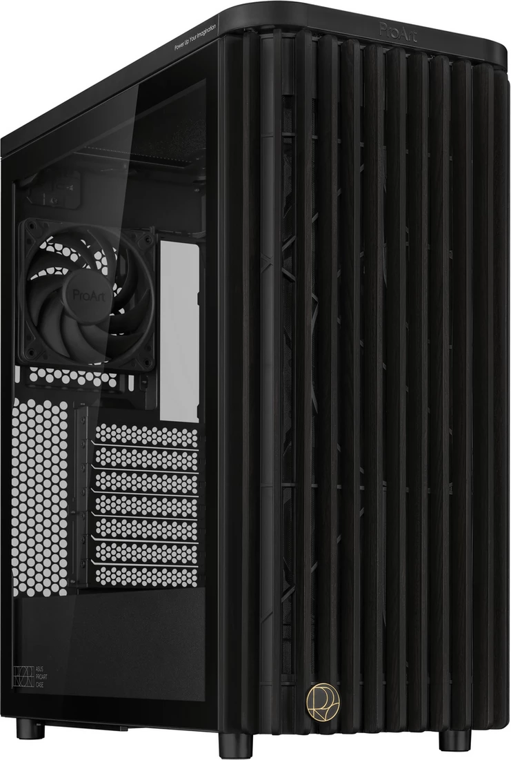 Kasë Asus ProArt PA401 Wood Ed. (90DC00M0-B39000), me xham, e zezë/transparente